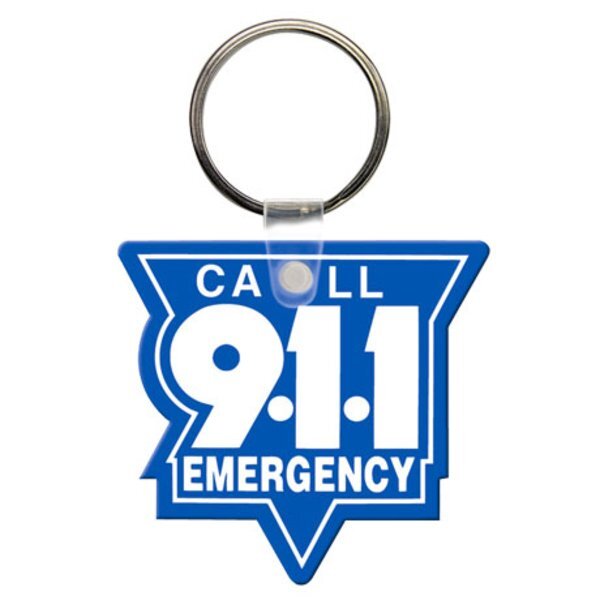 Soft Vinyl Key Tag, Call 9-1-1