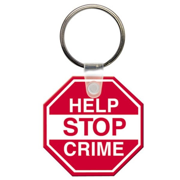 Soft Vinyl Key Tag, Stop Sign