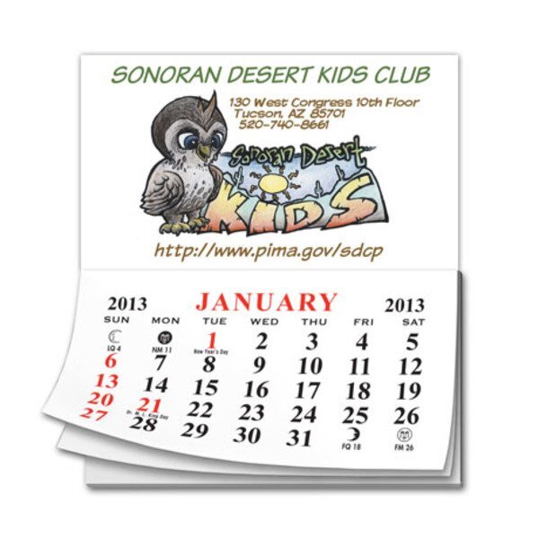 Magnet with 12 Month Calendar Pad