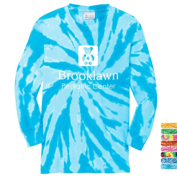 Port & Company® Essential Tie-Dye Youth Long Sleeve Tee