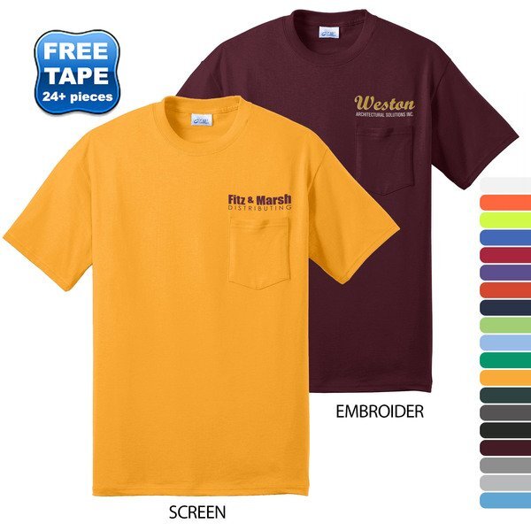 Port & Company® 50/50 Cotton/Poly Men's Pocket Tee