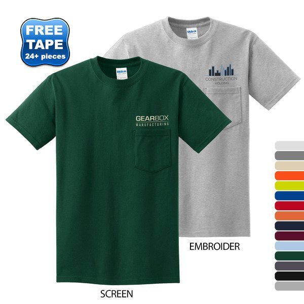 Gildan® Ultra Cotton™ 100% Cotton Men's Pocket Tee