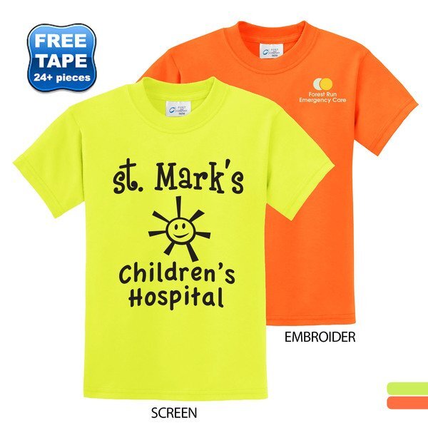 Port & Company® 50/50 Cotton/Poly Youth Tee, Safety Colors