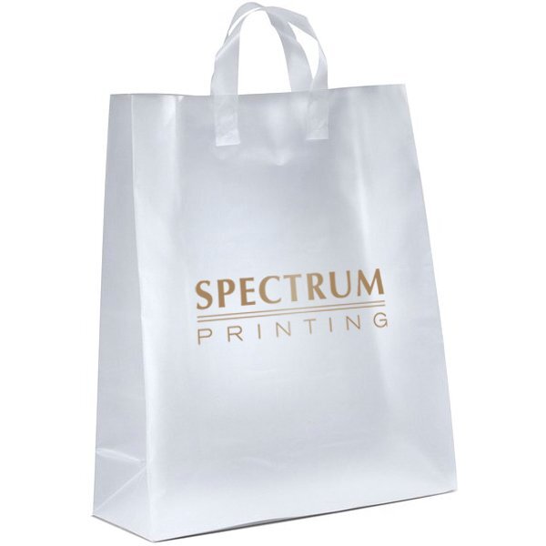 Clear Frosted Loop Handle Shopper, 16" x 19"