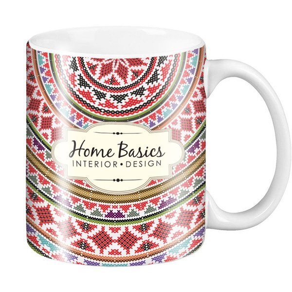 Classic C-Shaped Handle Ceramic Mug, 11oz.