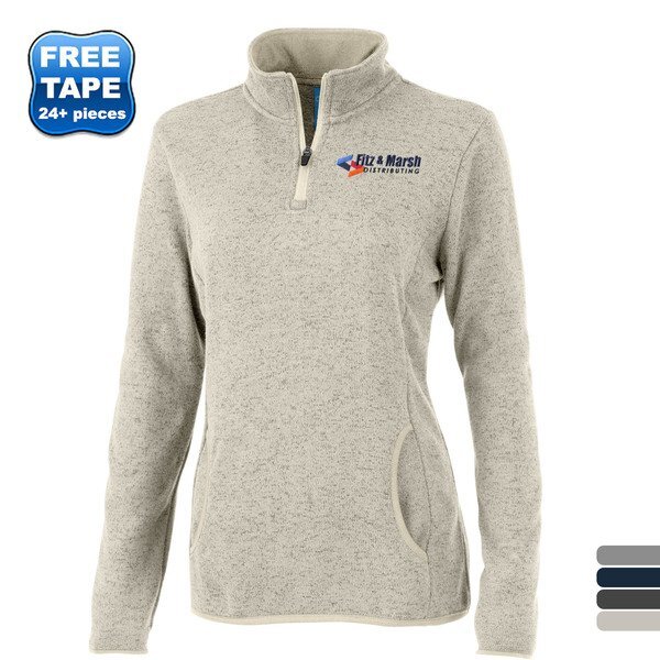 Charles River® Heathered Fleece Ladies' Quarter Zip