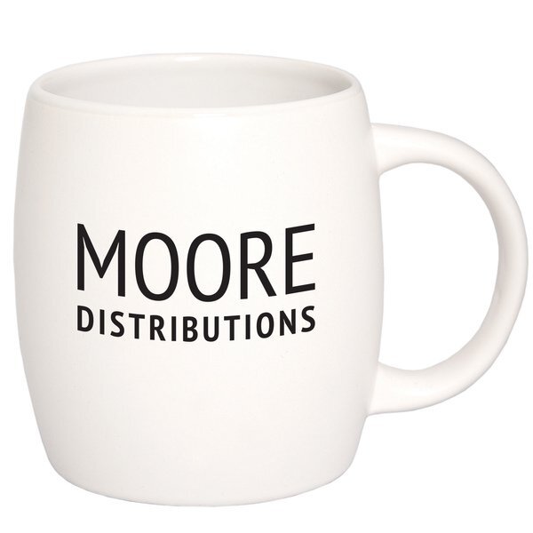 White Matte Barrel XL Ceramic Mug, 20oz.
