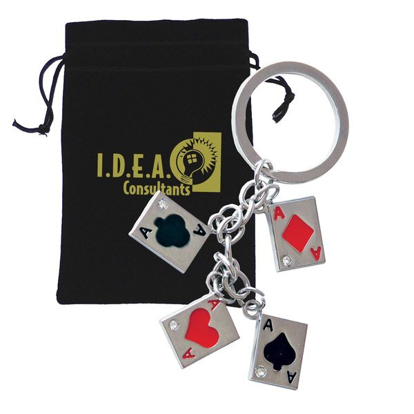 Four Aces Charm Keychain