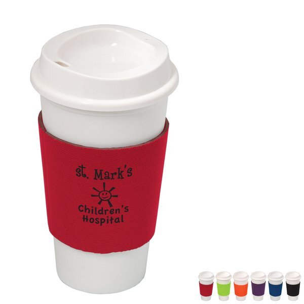 NYC Plastic Cup w/ Neoprene Sleeve, 16oz.