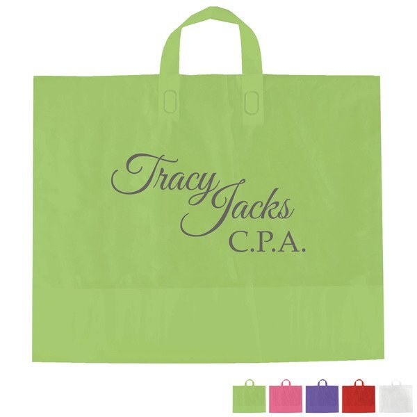 Color Frosted Soft Loop Handle Bag, 15" x 16"