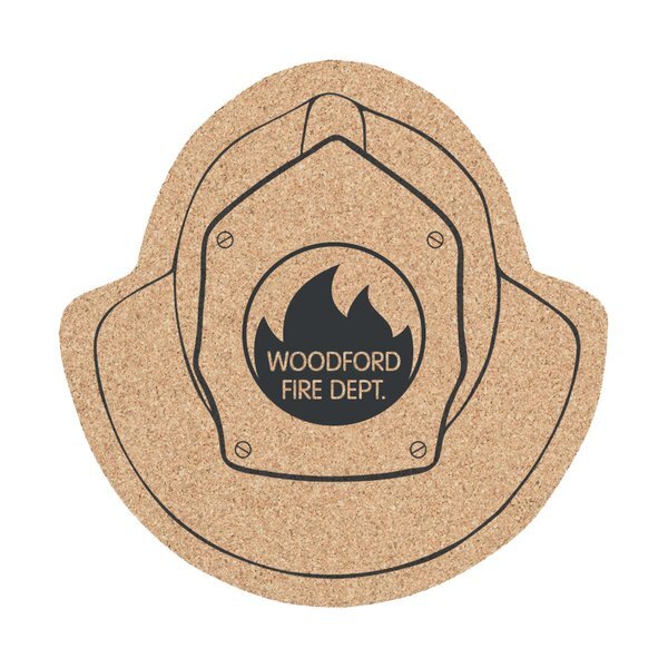 Fire Helmet Cork Coaster, 5"