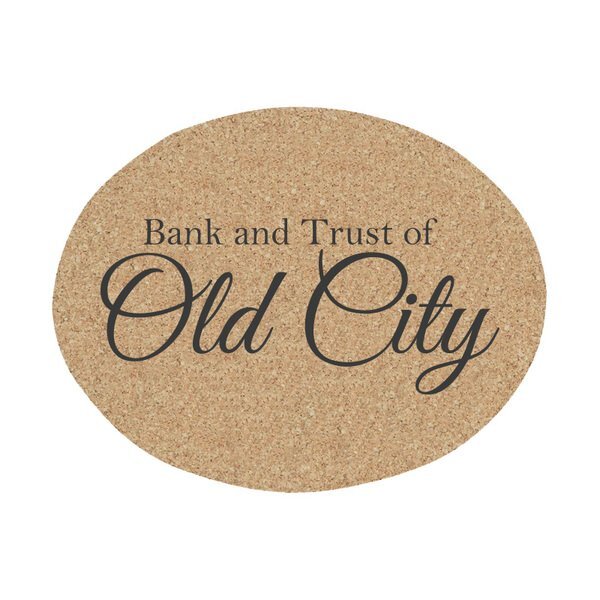 Oval Cork Coaster, 4-1/2"