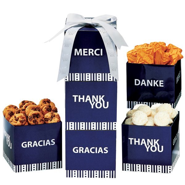 Thank You Cube Cookie Tower