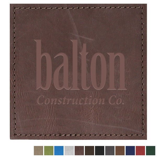Square Leather Coaster, 4" x 4"
