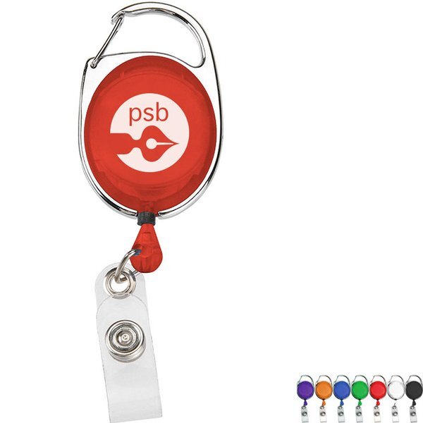 Retractable Carabiner Badge Holder, 30" Cord