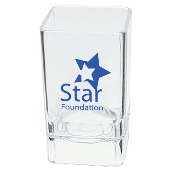 Fluted Square Plastic Shot Glass, 2oz.