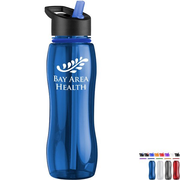 Slim Grip Ring Collar Tritan™ Bottle, 25oz. - Flip Straw Lid
