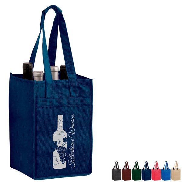Four Bottle Non-Woven Wine Tote