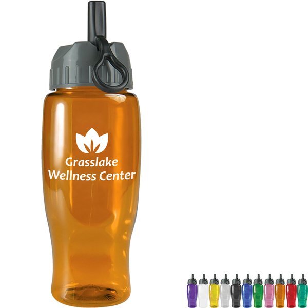 Transparent Grip Poly-Pure Sport Bottle, 27oz. - Ring Straw Lid