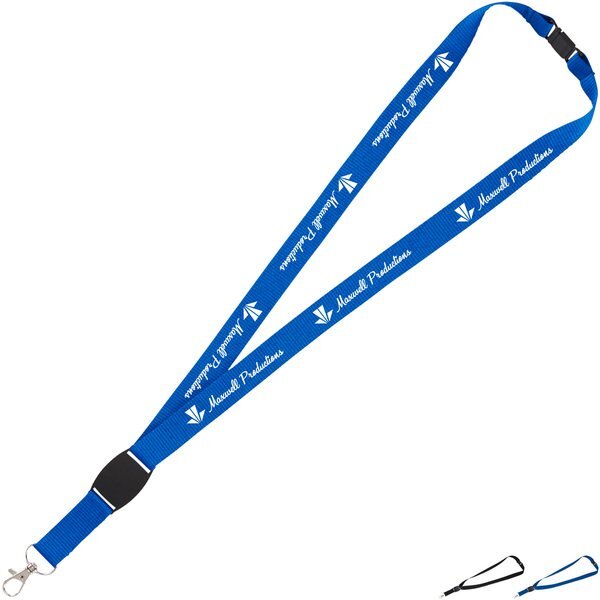 Flat Panel Breakaway Lanyard with Lobster Clip, 13/16" wide