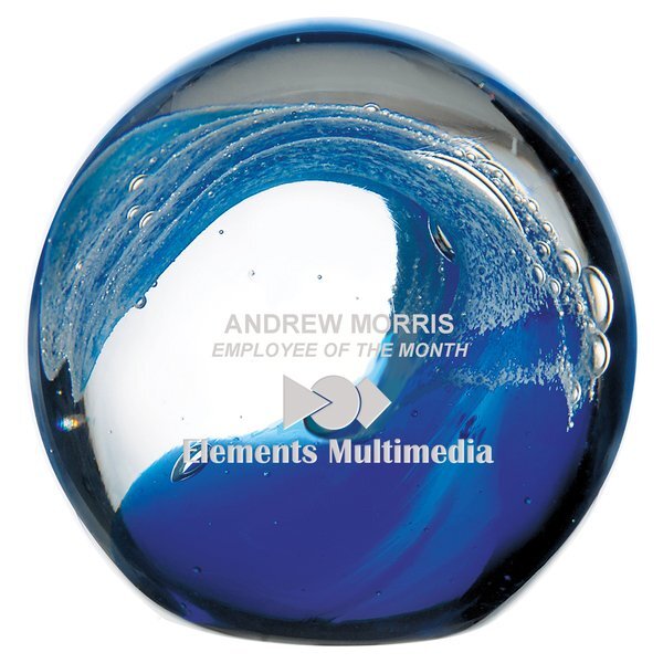 Wave Art Glass Award, 3-1/2"