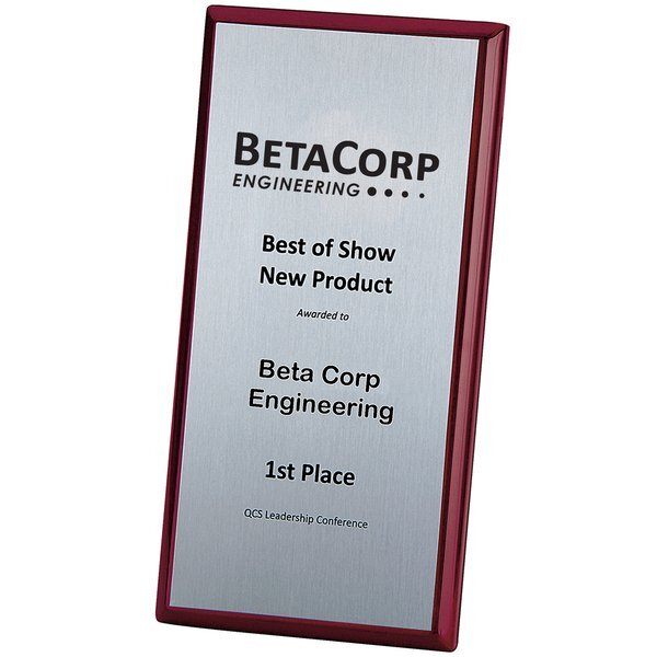 Connection Rosewood & Aluminum Award Plaque, 6" x 12"