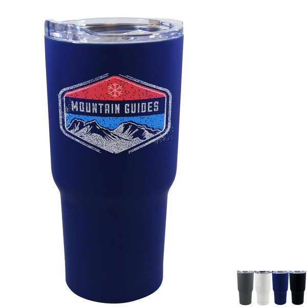 Soft Touch Double Wall Stainless Steel Halcyon® Tumbler, 20oz., Full Color Imprint