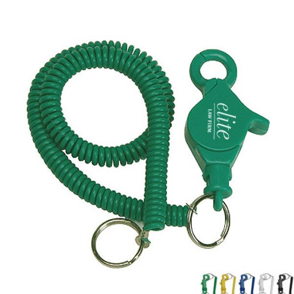 Lobster Clip Coil Keyring, 12"