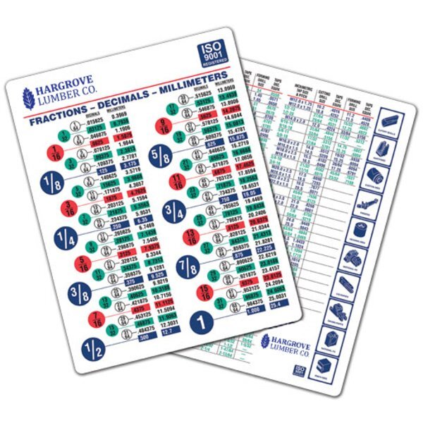 Decimal Equivalent Chart, 8-1/2" x 11"