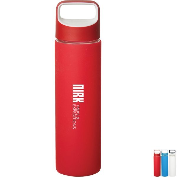 Slim Borosilicate Glass Water Bottle, 18.6oz.