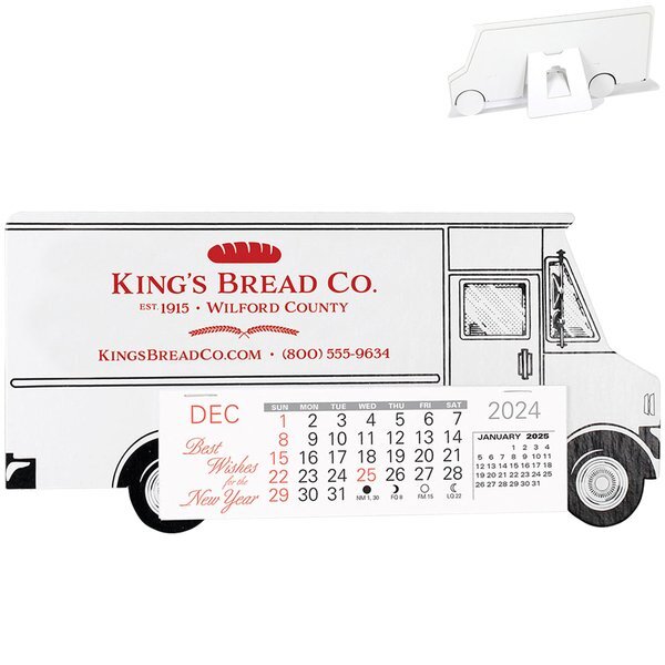 Box Van Monthly Desk Calendar