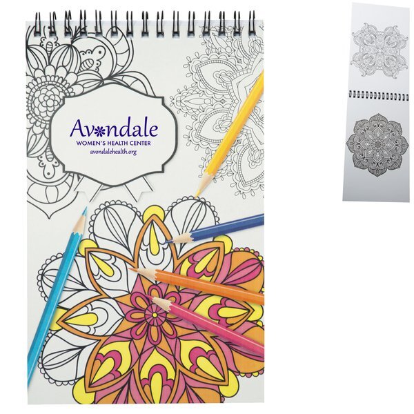 Mini Adult Coloring Book w/ Spiral Binding