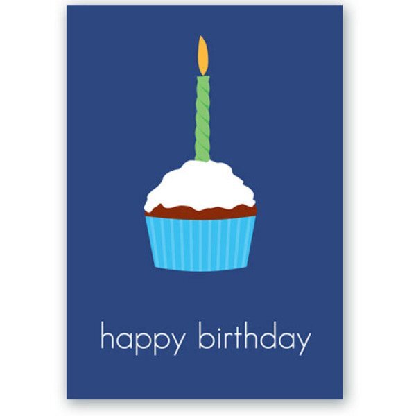 Happy Birthday Cupcake Note Card