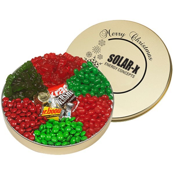 Seven Way Holiday Wishes Red and Green Candy Tin, Small