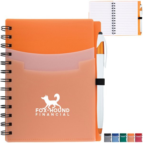 Tri-Pocket Notebook and Pen, 5" x 7"