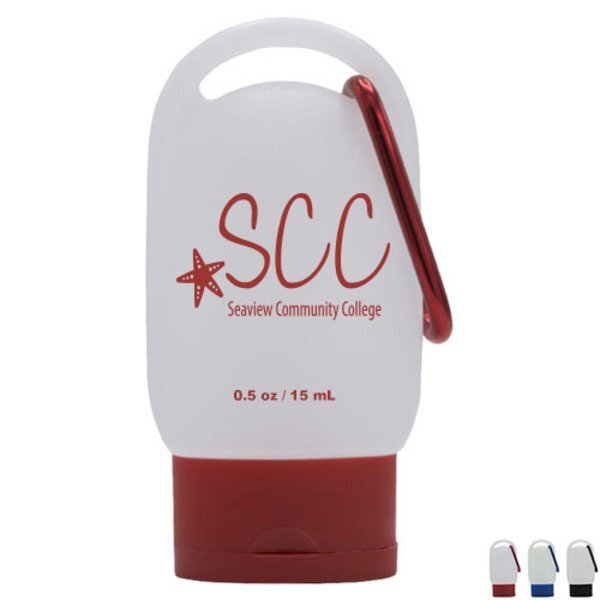 Color Cap Sanitizer w/ Carabiner, 1oz.