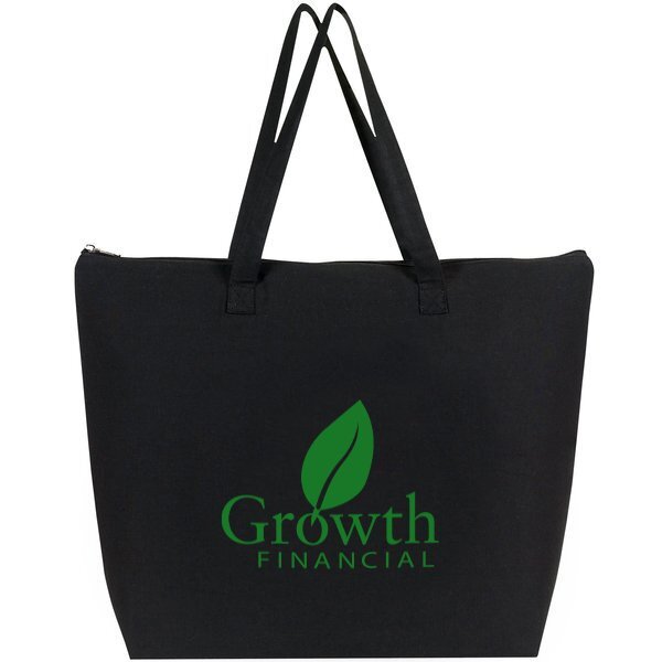 Zippered Color Cotton Tote