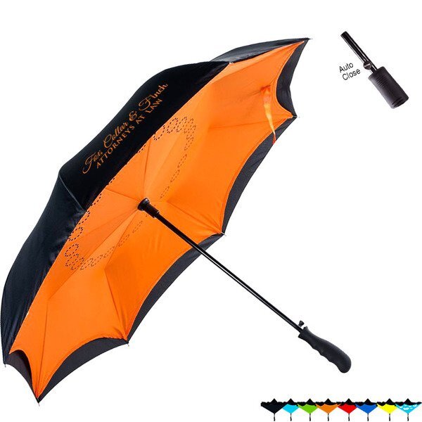 Rebel Inverted Auto Close Umbrella, 48" Arc