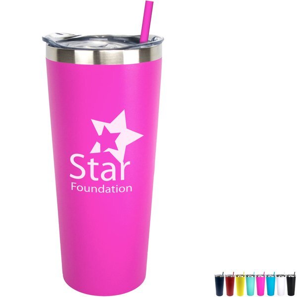 Kick Stainless Steel Tumbler w/ Straw, 22oz.