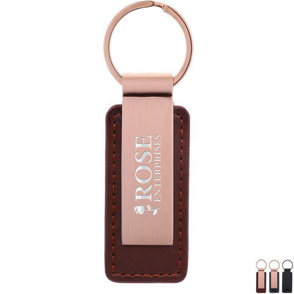 Leatherette and Metal Keychain