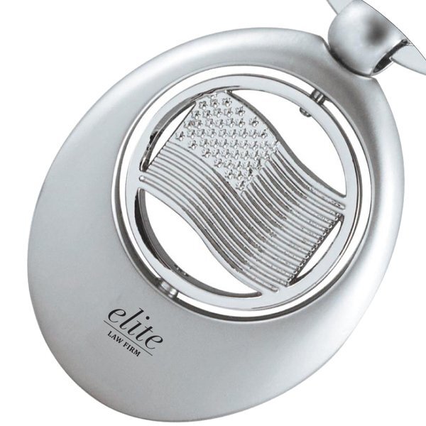 US Flag Silver Swivel Sports Key Chain
