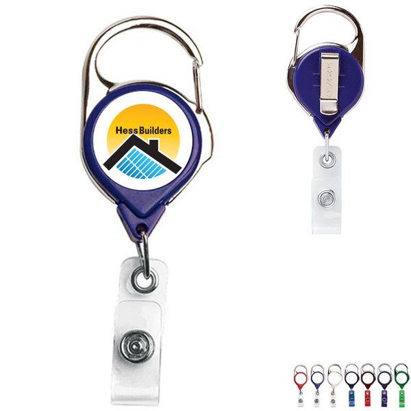 Carabiner Retractable Badge Reel, Slide Clip