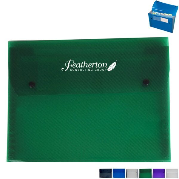 Six Pocket Poly File with Snap Closure