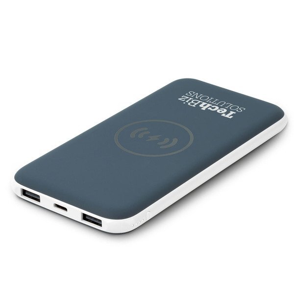 Rubberized Wireless Qi Charger/ Power Bank, 8000mAh