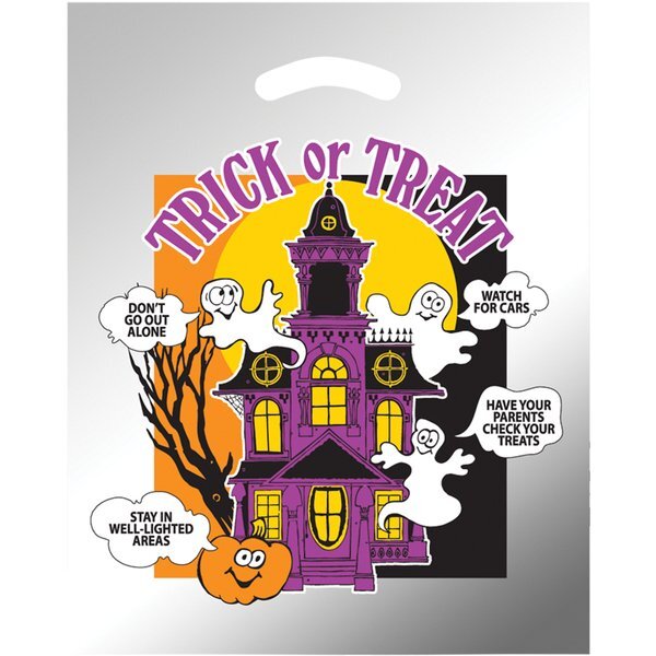 Halloween Haunted House Silver Reflective Ghost Bag, In Stock!