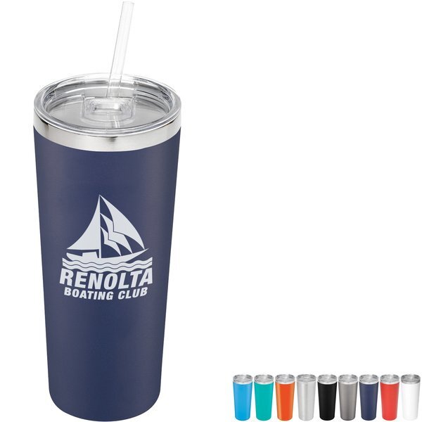 Thor Copper Vacuum Insulated Tumbler w/ Straw, 22oz.