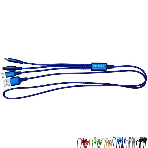 Metallic 3 Foot 3-in-1 Cable w/ Type C USB
