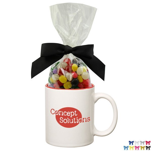 Two-Tone Ceramic Mug w/ Jelly Beans, 11oz.