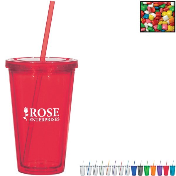Double Wall Tumbler w/ Gum, 16oz.