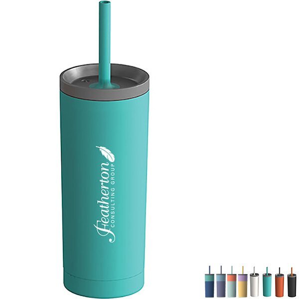 Asobu® Superb Sippy Copper Lined Stainless Steel Tumbler & Silicone Straw, 20oz.